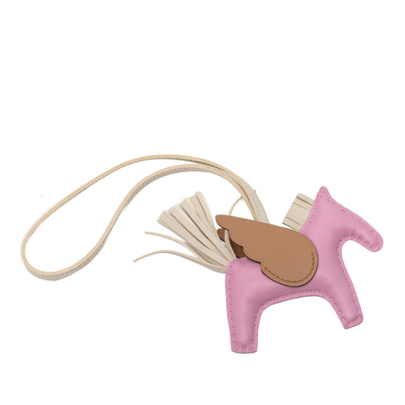 Pre-Loved Hermes Milo lambskin and Swift Calfskin Rodeo Pegase Bag Charm PM - Picture 2 of 7